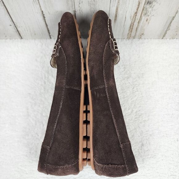 Sperry Topsider Suede Leather Loafers Brown Size 7.5 - Picture 10 of 11